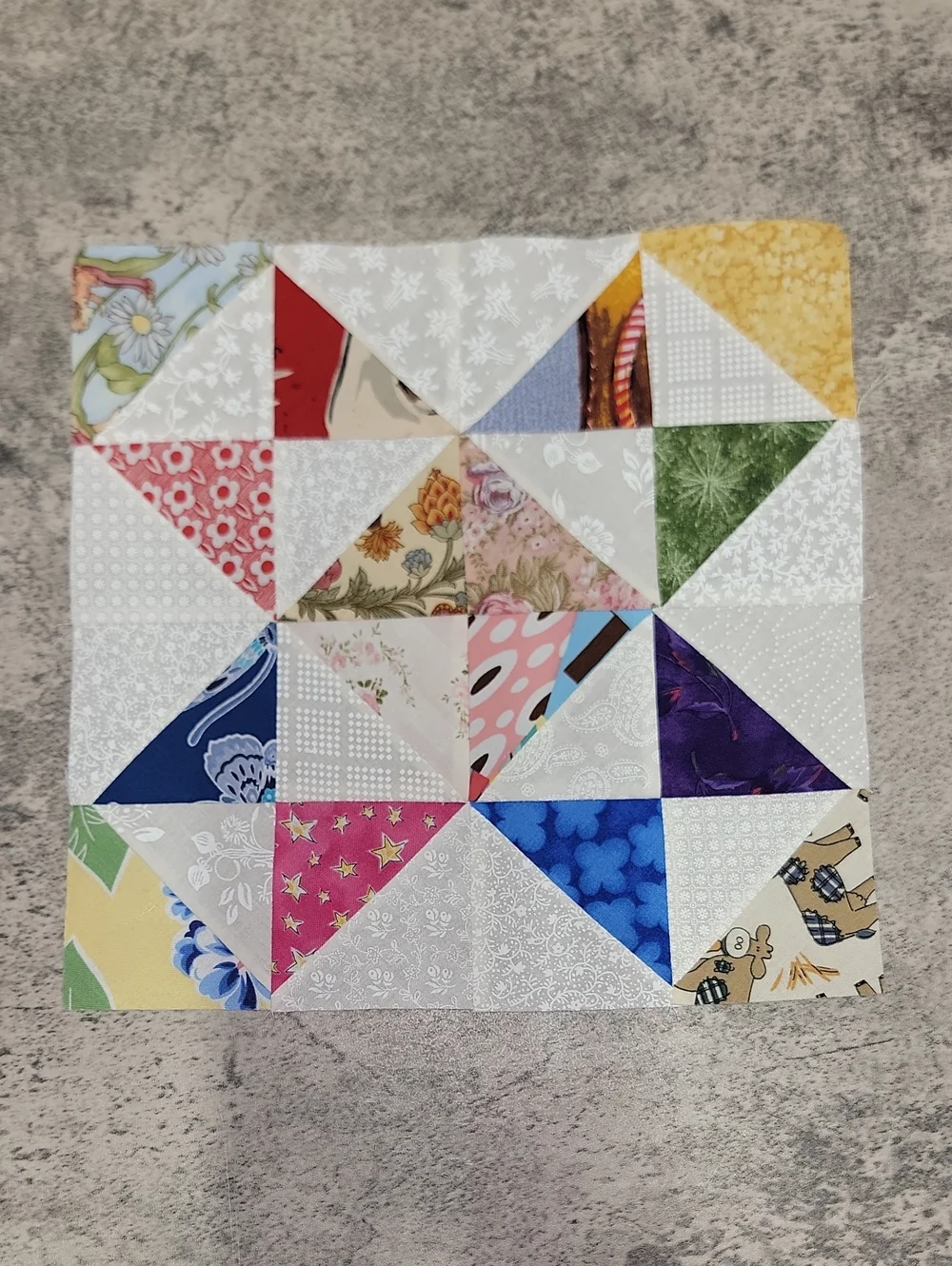 Vintage Handmade Patchwork Star quilt blocks Ohio Star Variation